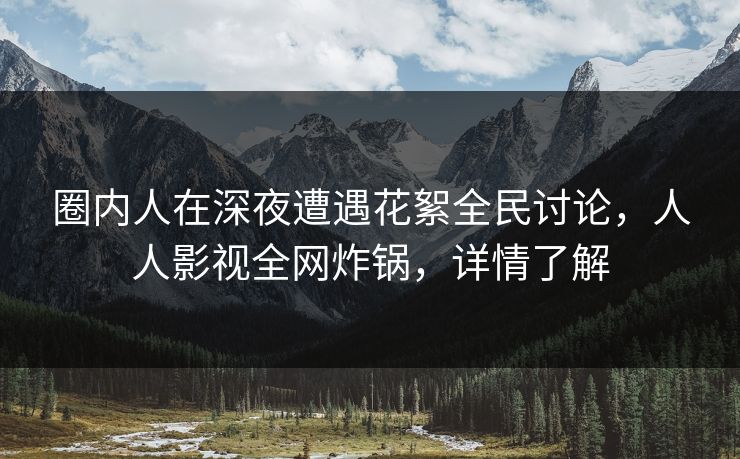 圈内人在深夜遭遇花絮全民讨论，人人影视全网炸锅，详情了解